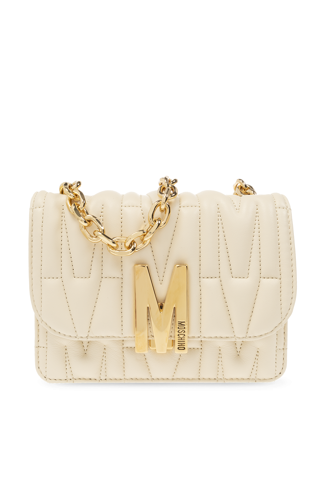 Cream Leather shoulder bag Moschino Vitkac GB